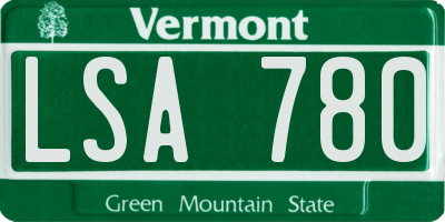VT license plate LSA780