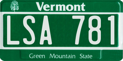 VT license plate LSA781