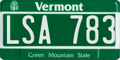 VT license plate LSA783
