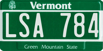 VT license plate LSA784