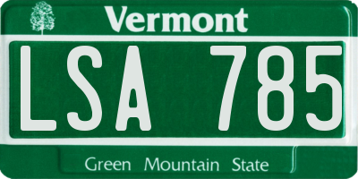 VT license plate LSA785