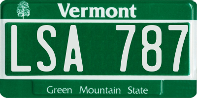 VT license plate LSA787