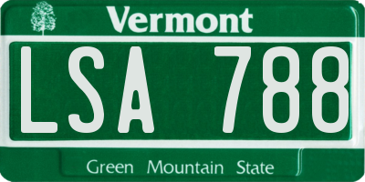 VT license plate LSA788