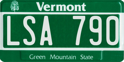 VT license plate LSA790