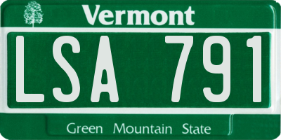 VT license plate LSA791