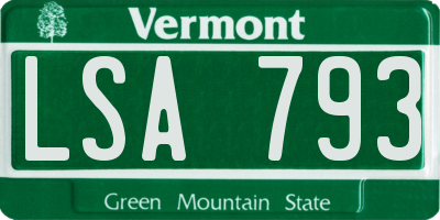 VT license plate LSA793