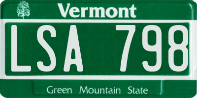 VT license plate LSA798