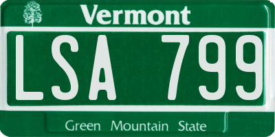 VT license plate LSA799