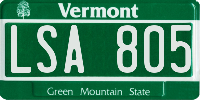 VT license plate LSA805