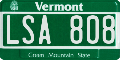 VT license plate LSA808