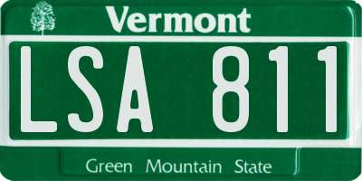VT license plate LSA811