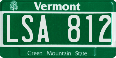 VT license plate LSA812