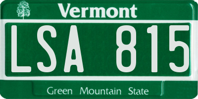 VT license plate LSA815