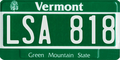 VT license plate LSA818