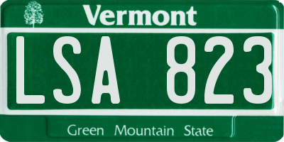 VT license plate LSA823