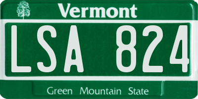 VT license plate LSA824