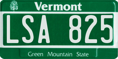 VT license plate LSA825