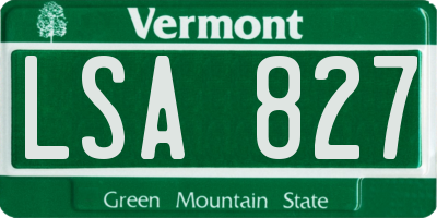 VT license plate LSA827