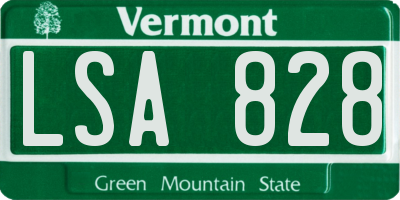 VT license plate LSA828