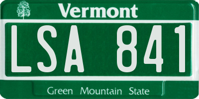 VT license plate LSA841