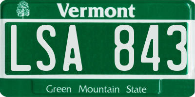 VT license plate LSA843