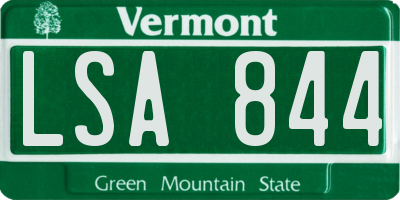 VT license plate LSA844