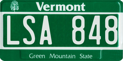 VT license plate LSA848