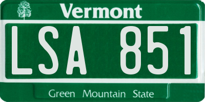 VT license plate LSA851
