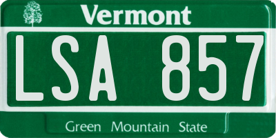 VT license plate LSA857
