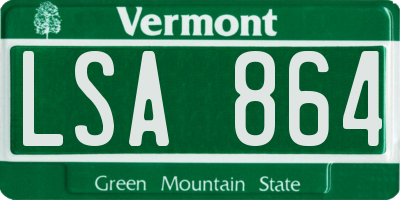 VT license plate LSA864