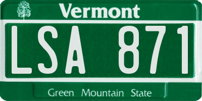 VT license plate LSA871