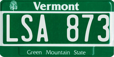 VT license plate LSA873