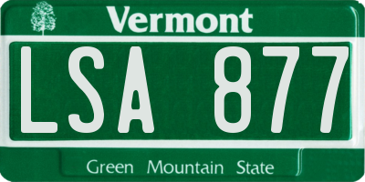 VT license plate LSA877