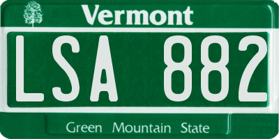 VT license plate LSA882