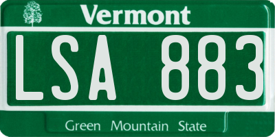 VT license plate LSA883