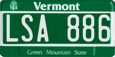 VT license plate LSA886