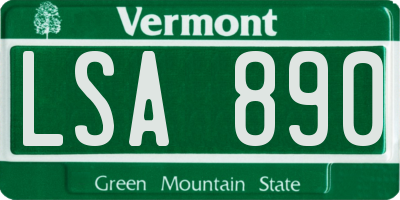 VT license plate LSA890