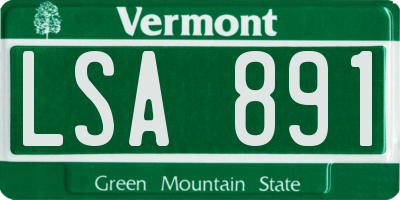 VT license plate LSA891