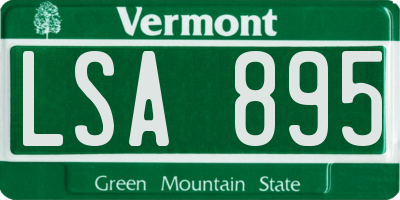 VT license plate LSA895