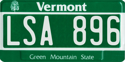 VT license plate LSA896