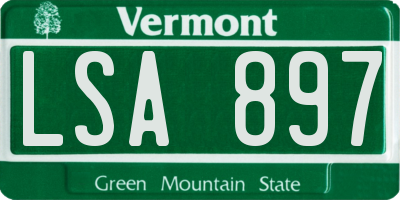 VT license plate LSA897