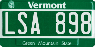 VT license plate LSA898