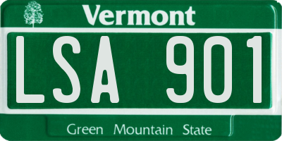 VT license plate LSA901