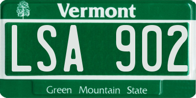 VT license plate LSA902