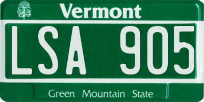 VT license plate LSA905