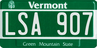 VT license plate LSA907