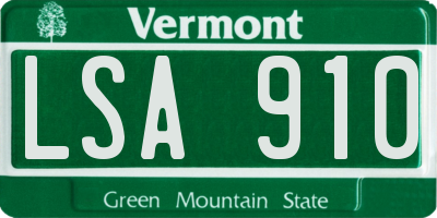 VT license plate LSA910