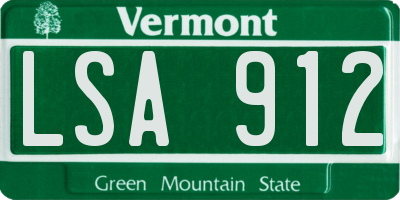 VT license plate LSA912
