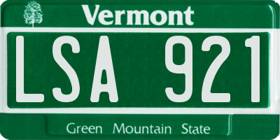 VT license plate LSA921