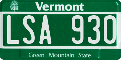 VT license plate LSA930